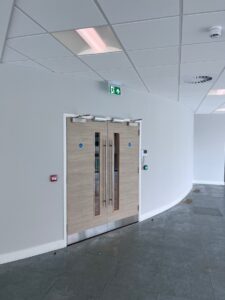 Fire Door Installation - image of a fire door within office building.