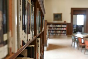 educational institutions fire safety; image of a school, or university library