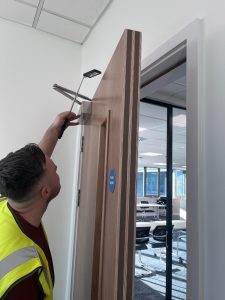 fire door inspection - carried out by LFS. Door Frame inspection.