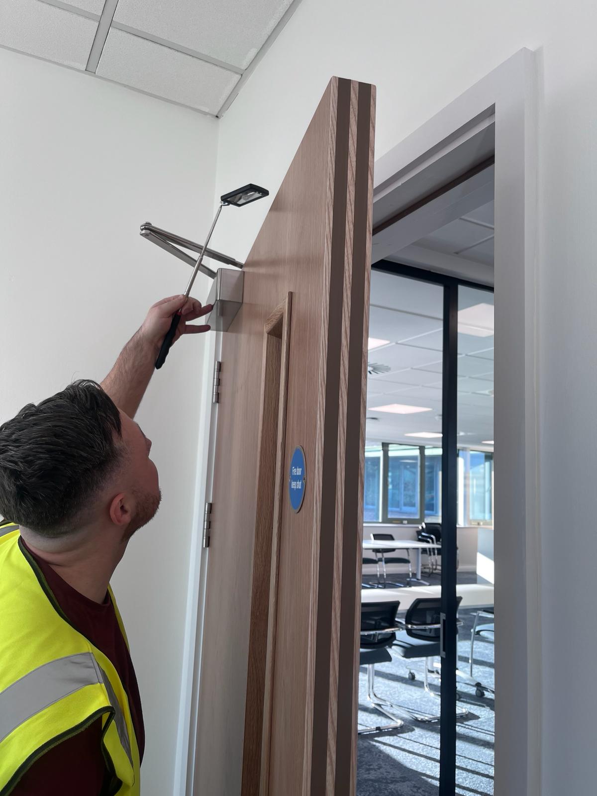 fire door inspection - carried out by LFS. Door Frame inspection.